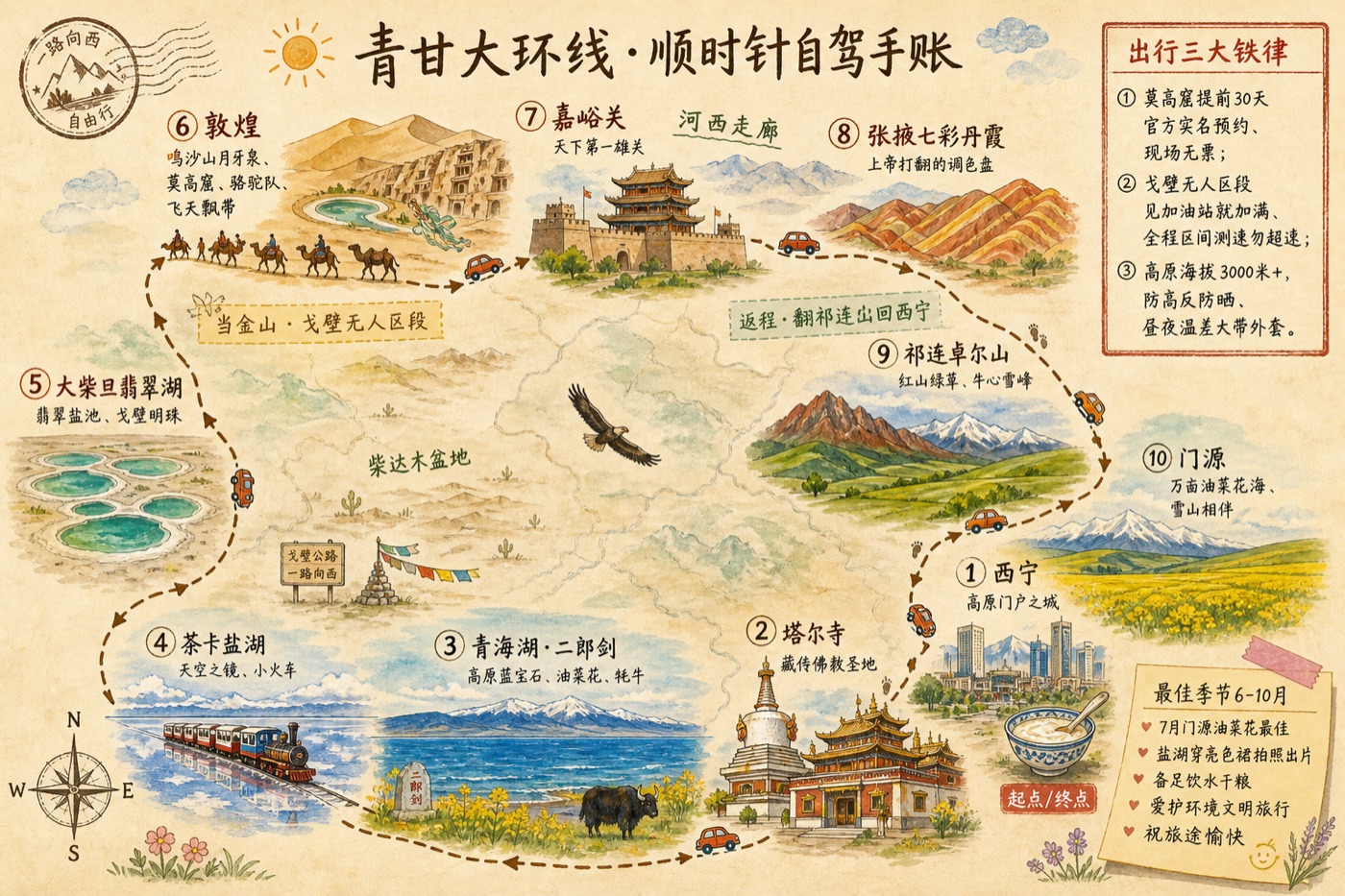 青甘大环线线路地图示例